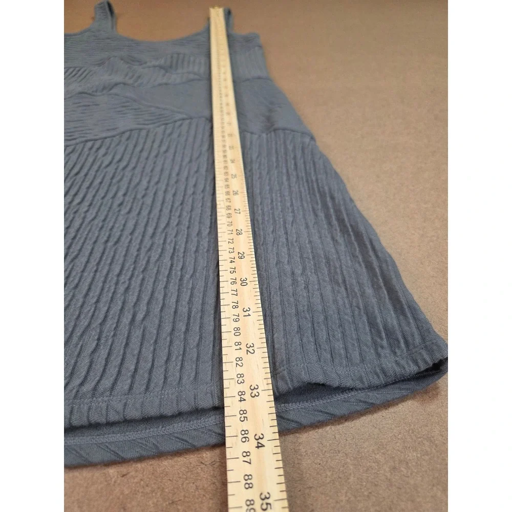 Free People Gray Ribbed Textured Sleeveless Mini Dress Size Large